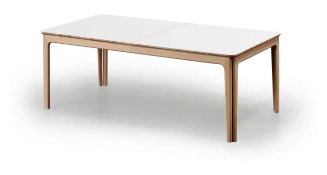 Skovby Esstisch 27 ausziehbar Eiche natur geölt / Laminat weiß