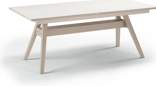 Skovby Esstisch 11 ausziehbar Eiche weiß geölt / Laminat weiß