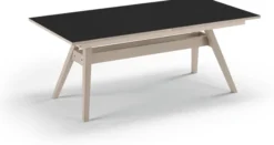 Skovby Esstisch 11 ausziehbar Eiche weiß geölt / Nanolaminat schwarz