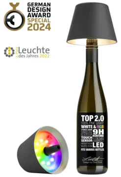 SOMPEX TOP 2.0 RGBW-Akku-Flaschenleuchte Anthrazit