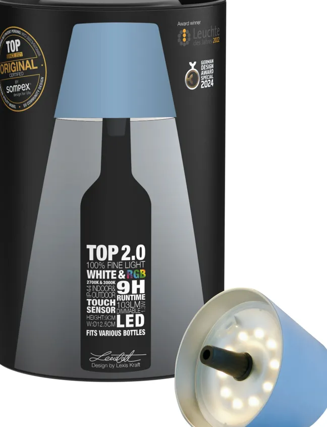 SOMPEX TOP 2.0 RGBW-Akku-Flaschenleuchte Blau