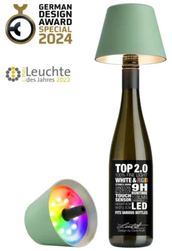 SOMPEX TOP 2.0 RGBW-Akku-Flaschenleuchte Olivgrün