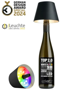 SOMPEX TOP 2.0 RGBW-Akku-Flaschenleuchte Schwarz