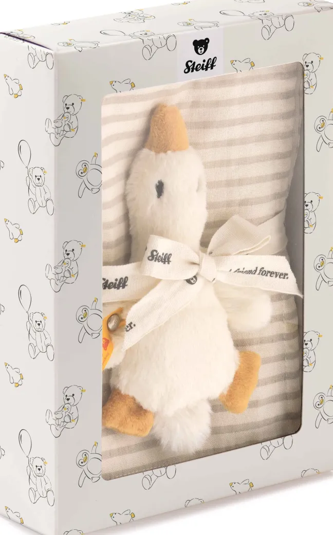 Steiff Geschenkset Gilda Gans Greifling mit Rassel und Spucktuch