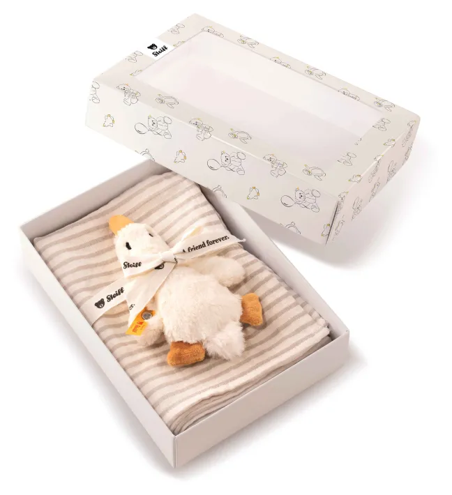 Steiff Geschenkset Gilda Gans Greifling mit Rassel und Spucktuch