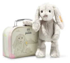 Steiff Hoppie Hase 26cm hellgrau im Koffer