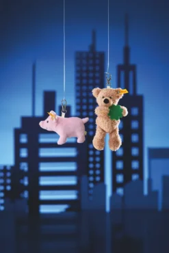 Steiff Schlüsselanhänger Teddybär Fynn 12cm beige Kleeblatt