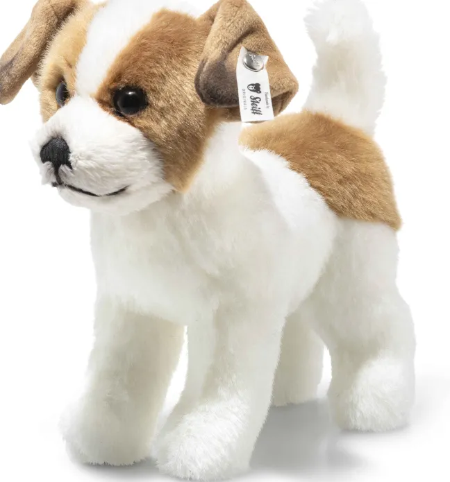 Steiff Terrie Hund 17cm weiß/braun stehend