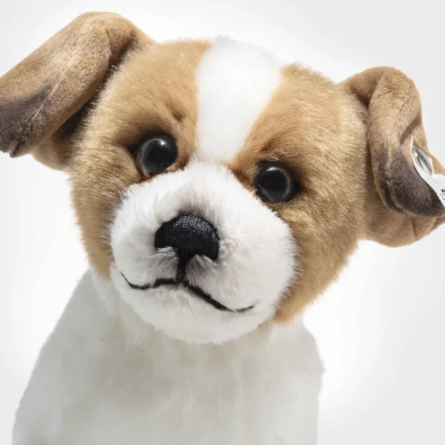 Steiff Terrie Hund 17cm weiß/braun stehend