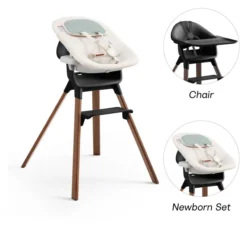 STOKKE® Clikk™ Set Hochstuhl schwarz / Warm Brown inkl. Newborn Set