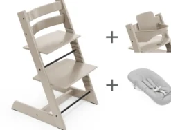 STOKKE® Mega Set Tripp Trapp® Buche Cashmere Grey + Babyset² Cashmere Grey + Newbornset