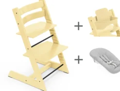 STOKKE® Mega Set Tripp Trapp® Buche Lemon Yellow + Babyset² Lemon Yellow + Newbornset
