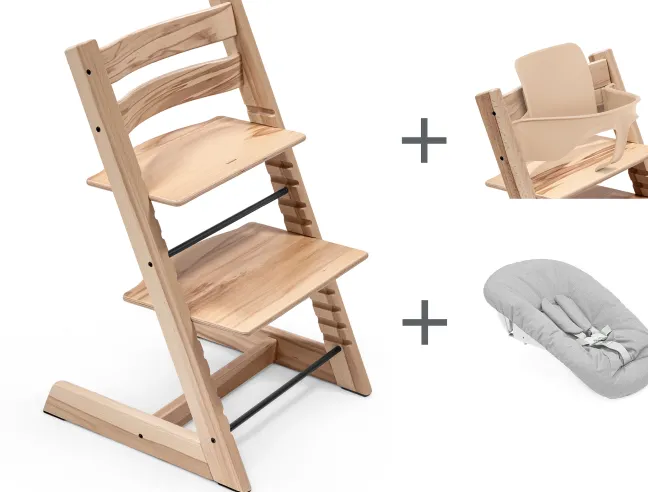 STOKKE® Mega Set Tripp Trapp® Buche Wild Wood natur + Babyset² natur + Newbornset