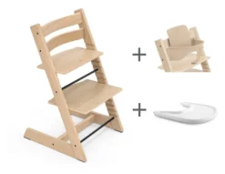 STOKKE® Mega Set Tripp Trapp® Eiche natur + Babyset² natur + Tray Tisch weiß