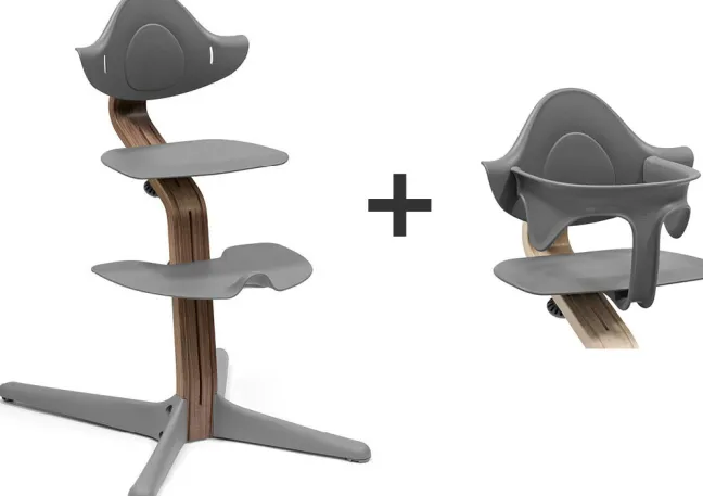 STOKKE® Nomi® Set Hochstuhl inkl. Babyset Walnuss grau
