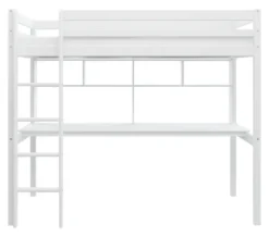 THUKA Hit Hochbett mit Schreibtisch und Regal weiß