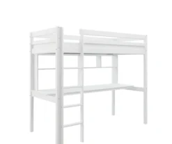 THUKA Hit Hochbett mit Schreibtisch und Regal weiß