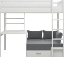 THUKA Nordic Casa Hochbett Crossbar mit gerader Leiter weiß