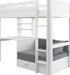 THUKA Nordic Casa Hochbett Romantic mit gerader Leiter weiß