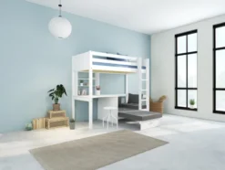 THUKA Nordic Casa Hochbett Romantic mit gerader Leiter weiß