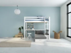 THUKA Nordic Casa Hochbett Romantic mit gerader Leiter weiß