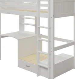 THUKA Nordic Casa Hochbett Romantic mit gerader Leiter weiß