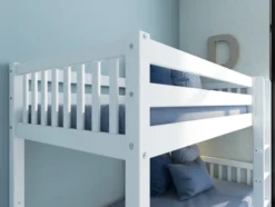 THUKA Nordic Etagenbett Crossbar mit gerader Leiter und Gästebett weiß