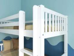 THUKA Nordic Etagenbett Crossbar mit gerader Leiter weiß