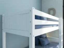 THUKA Nordic Etagenbett Romantic mit gerader Leiter und Gästebett weiß