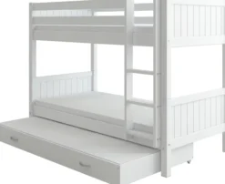 THUKA Nordic Etagenbett Romantic mit gerader Leiter und Gästebett weiß
