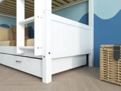 THUKA Nordic Etagenbett Romantic mit gerader Leiter und 2 Schubladen weiß