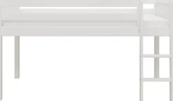 THUKA Nordic halbhohes Bett Crossbar mit gerader Leiter weiß