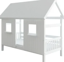 THUKA Nordic Hausbett Crossbar mit geschlossener Front und Dachpanele weiß