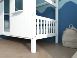 THUKA Nordic Hausbett Crossbar mit geschlossener Front und Dachpanele weiß