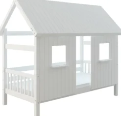 THUKA Nordic Hausbett Crossbar mit geschlossener Front und Dachpanele weiß