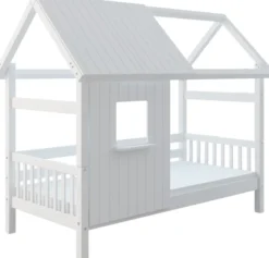THUKA Nordic Hausbett Crossbar mit halb geschlossener Front und Dachpanele weiß