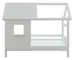 THUKA Nordic Hausbett Crossbar mit halb geschlossener Front und Dachpanele weiß