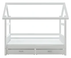 THUKA Nordic Hausbett Crossbar mit 2 Schubladen weiß