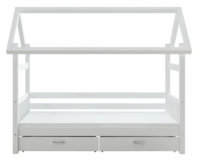 THUKA Nordic Hausbett Crossbar mit 2 Schubladen weiß
