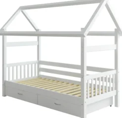 THUKA Nordic Hausbett Crossbar mit 2 Schubladen weiß