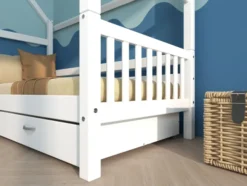 THUKA Nordic Hausbett Crossbar mit 2 Schubladen weiß