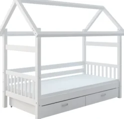 THUKA Nordic Hausbett Crossbar mit 2 Schubladen weiß