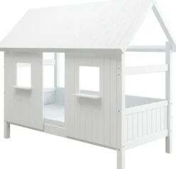 THUKA Nordic Hausbett Romantic mit geschlossener Front und Dachpanele weiß