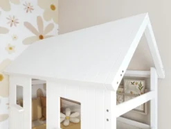 THUKA Nordic Hausbett Romantic mit geschlossener Front und Dachpanele weiß