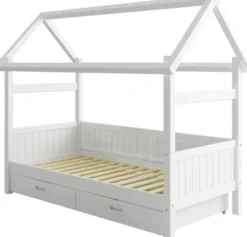THUKA Nordic Hausbett Romantic mit 2 Schubladen weiß