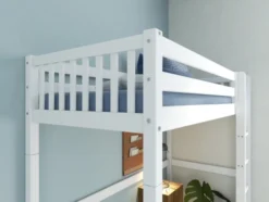 THUKA Nordic Hochbett Crossbar mit gerader Leiter weiß