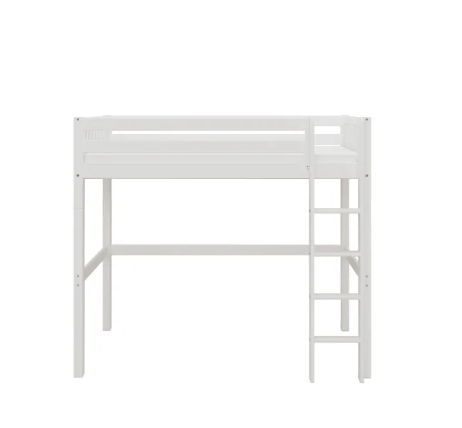 THUKA Nordic Hochbett Crossbar mit gerader Leiter weiß
