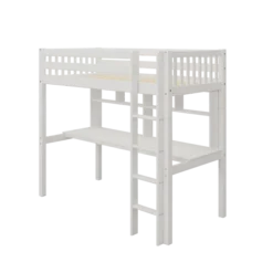 THUKA Nordic Hochbett Crossbar mit Schreibtisch und Regal weiß