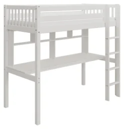 THUKA Nordic Hochbett Crossbar mit Schreibtisch und Regal weiß