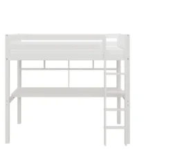THUKA Nordic Hochbett Romantic mit Schreibtisch und Regal weiß